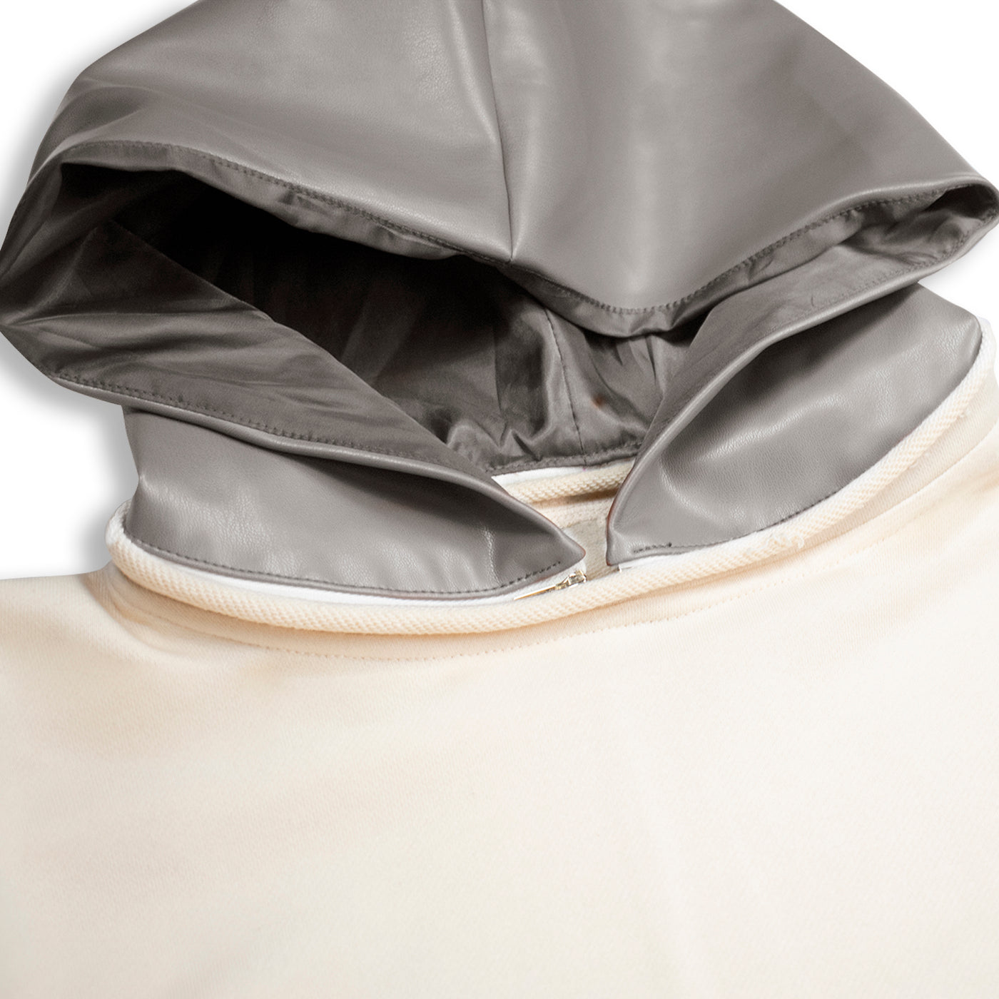 InoFlex Tech™ Faux Leather Detachable Hood - Stone Grey