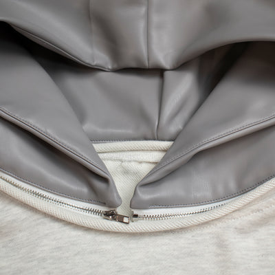 InoFlex Tech™ Faux Leather Detachable Hood - Stone Grey