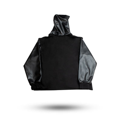 InoFlex Tech™ Faux Leather Detachable Hood - Midnight Black