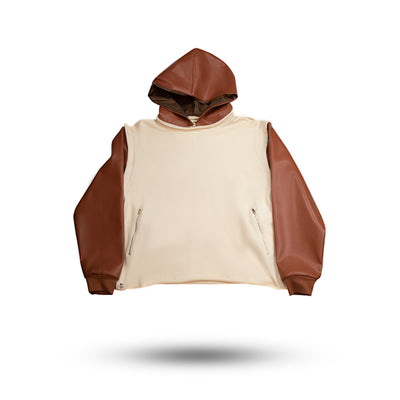 InoFlex Tech™ Faux Leather Detachable Hood - Rust Brown