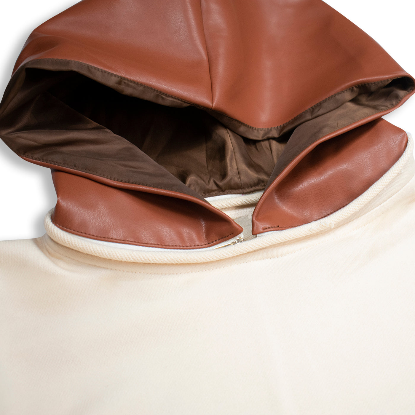 InoFlex Tech™ Hoodie Faux Leather - Creme
